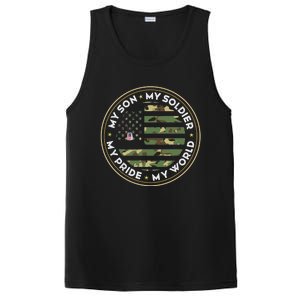 My Son Is A Soldier Hero Proud Army Mom Dad Camouflage Army Funny Gift PosiCharge Competitor Tank