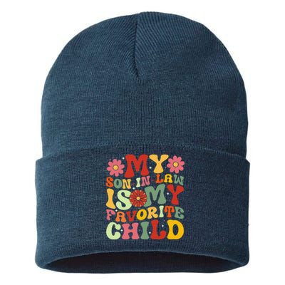 My Son In Law Is My Favorite Child Funny Replaced Daughter Sustainable Knit Beanie