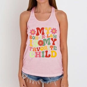 My Son In Law Is My Favorite Child Funny Replaced Daughter Women's Knotted Racerback Tank