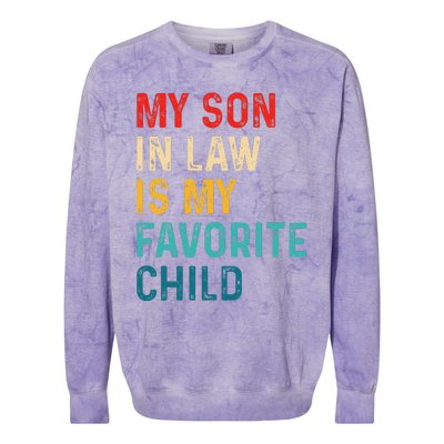 My Son In Law Is My Favorite Child Funny Retro Vintage Colorblast Crewneck Sweatshirt