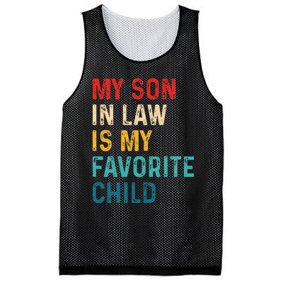 My Son In Law Is My Favorite Child Funny Retro Vintage Mesh Reversible Basketball Jersey Tank