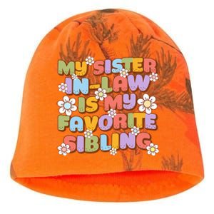 My SisterInLaw Is My Favorite Sibling Groovy Retro Sister Kati - Camo Knit Beanie