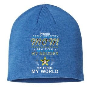 My Son Is A Soldier Hero Proud Army Infantry Mom Gift Sustainable Beanie