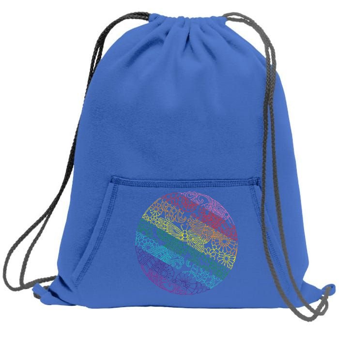 Mandala Symbol In Rainbow Colors Sweatshirt Cinch Pack Bag