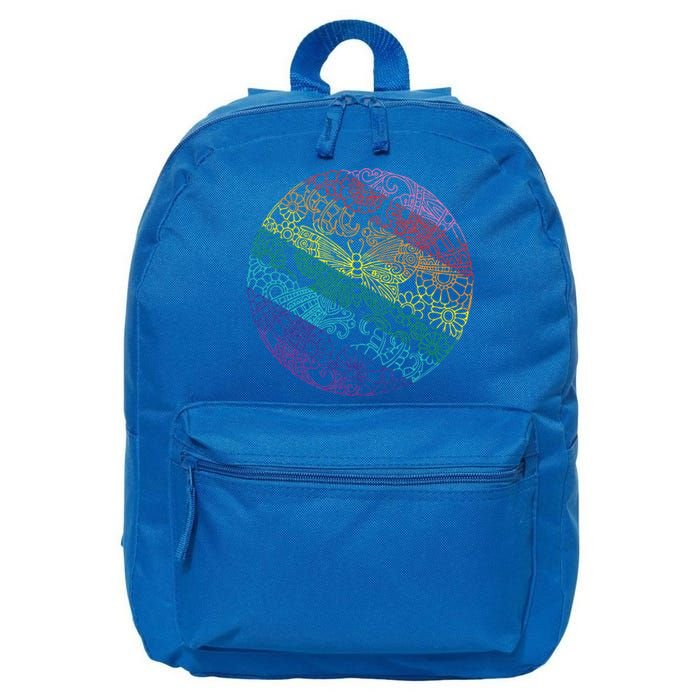 Mandala Symbol In Rainbow Colors 16 in Basic Backpack