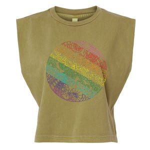 Mandala Symbol In Rainbow Colors Garment-Dyed Women's Muscle Tee