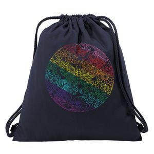 Mandala Symbol In Rainbow Colors Drawstring Bag