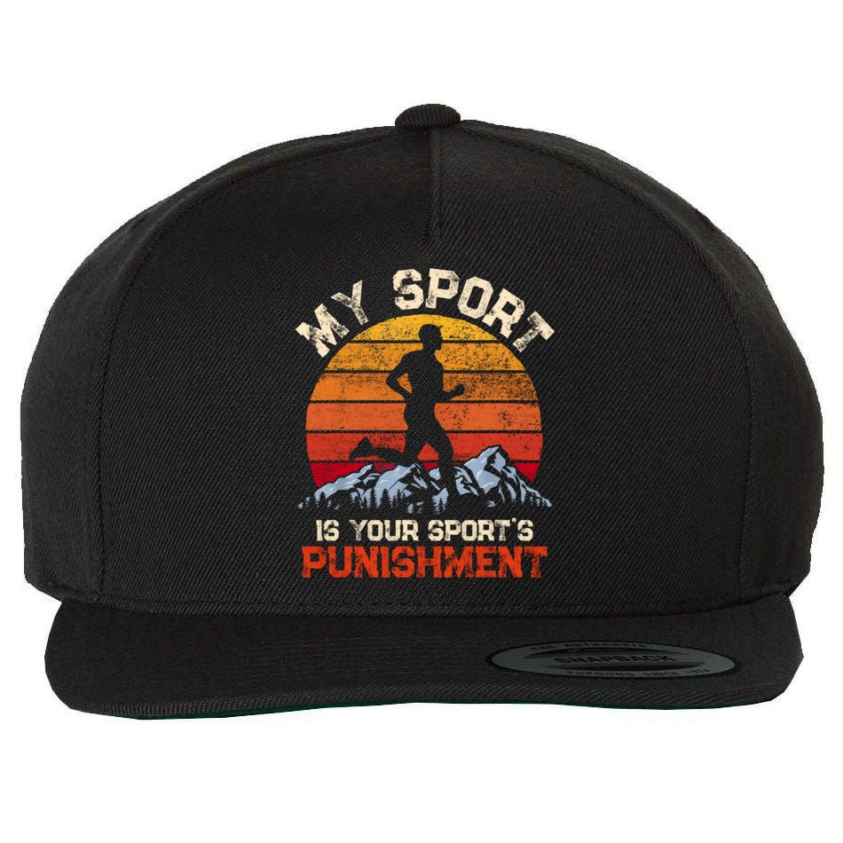 My Sports Is Your Sports Punishment Vintage Runners Athlete Wool Snapback Cap