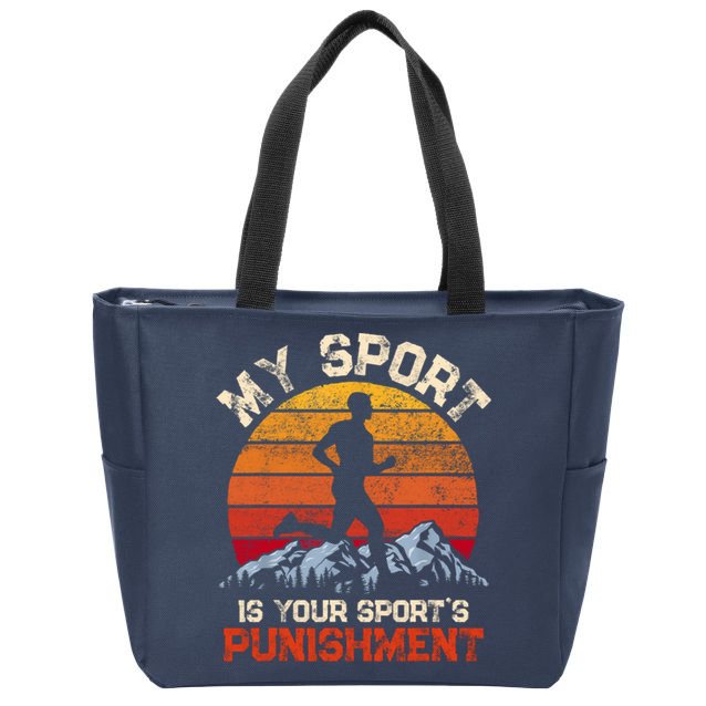 My Sports Is Your Sports Punishment Vintage Runners Athlete Zip Tote Bag