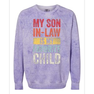 My Son In Law Is My Favorite Child Funny Saying Retro Colorblast Crewneck Sweatshirt