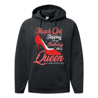 March Stepping into my birthday like a Queen Living Performance Fleece Hoodie