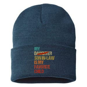 My Son In Law Is My Favorite Child Funny Replaced Daughter (33) Sustainable Knit Beanie