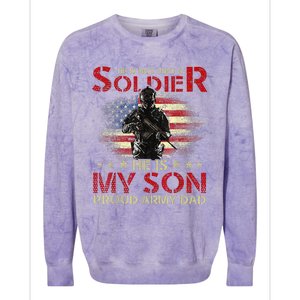 My Son Is A Soldier Proud Army Dad Military Colorblast Crewneck Sweatshirt