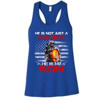 My Son Is A Soldier Proud Army Dad Mom Cool Gift Great Gift Women's Racerback Tank