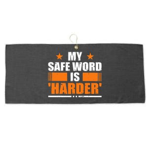 My Safeword Is Harder Inappropriate Adult Humor Sub Dom Large Microfiber Waffle Golf Towel