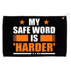 My Safeword Is Harder Inappropriate Adult Humor Sub Dom Grommeted Golf Towel