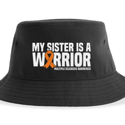 My Sister Is A Warrior Ms Multiple Sclerosis Awareness Sustainable Bucket Hat
