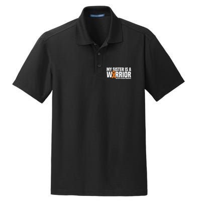 My Sister Is A Warrior Ms Multiple Sclerosis Awareness Dry Zone Grid Polo