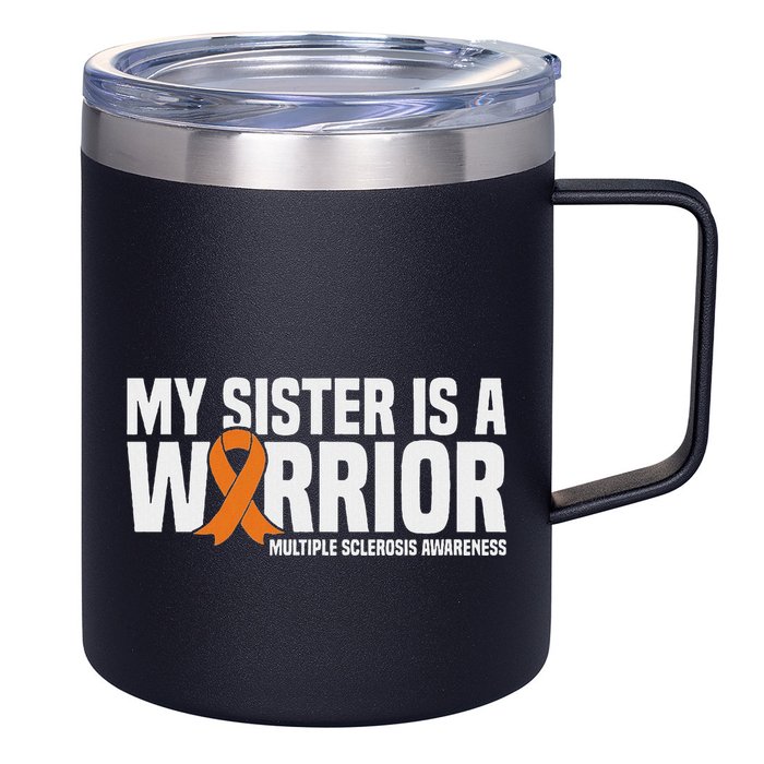 My Sister Is A Warrior Ms Multiple Sclerosis Awareness 12oz Stainless Steel Coffee Mug