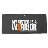 My Sister Is A Warrior Ms Multiple Sclerosis Awareness Large Microfiber Waffle Golf Towel