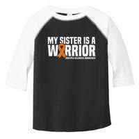 My Sister Is A Warrior Ms Multiple Sclerosis Awareness Toddler Fine Jersey T-Shirt
