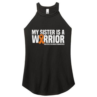 My Sister Is A Warrior Ms Multiple Sclerosis Awareness Women's Perfect Tri Rocker Tank