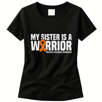 My Sister Is A Warrior Ms Multiple Sclerosis Awareness Womens T-Shirt