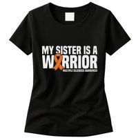 My Sister Is A Warrior Ms Multiple Sclerosis Awareness Womens T-Shirt