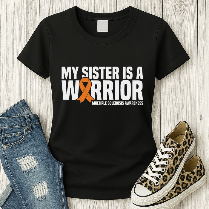 My Sister Is A Warrior Ms Multiple Sclerosis Awareness Womens T-Shirt