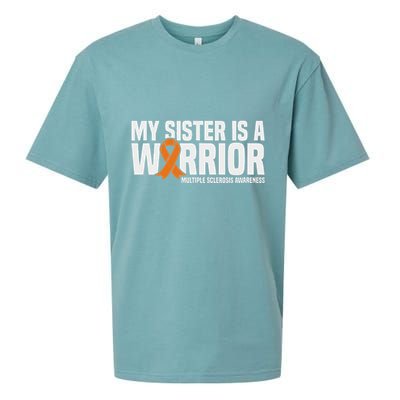 My Sister Is A Warrior Ms Multiple Sclerosis Awareness Sueded Cloud Jersey T-Shirt
