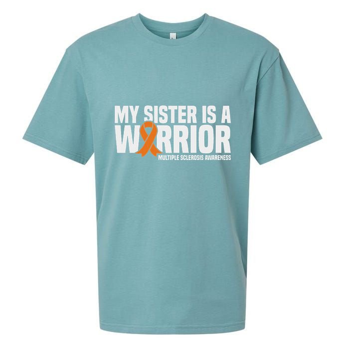 My Sister Is A Warrior Ms Multiple Sclerosis Awareness Sueded Cloud Jersey T-Shirt