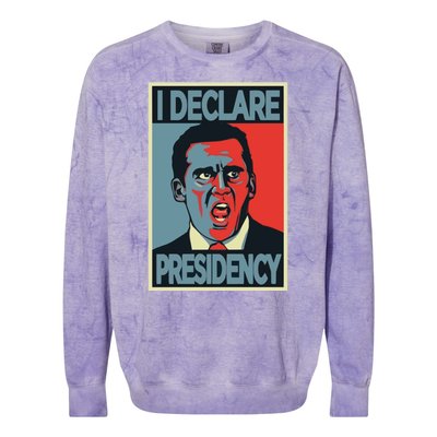 Michael Scott I Declare Presidency Colorblast Crewneck Sweatshirt