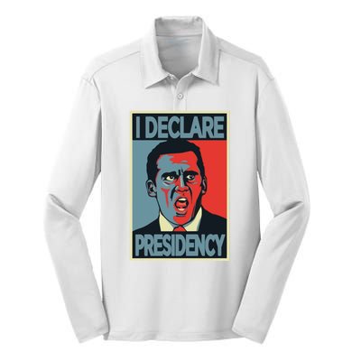 Michael Scott I Declare Presidency Silk Touch Performance Long Sleeve Polo