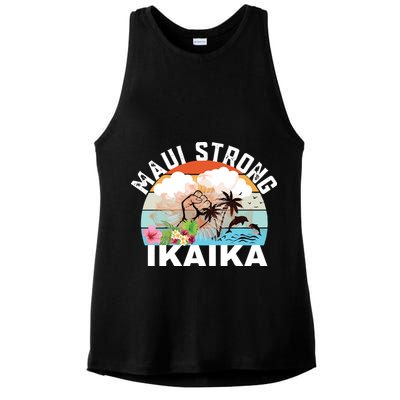 Maui Strong Ikaika Lahaina Banyan Tree Maui Hawaii Shoreline Ladies PosiCharge Tri-Blend Wicking Tank