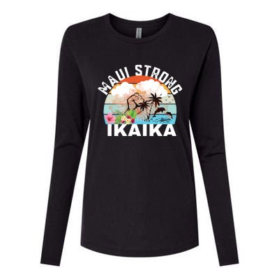 Maui Strong Ikaika Lahaina Banyan Tree Maui Hawaii Shoreline Womens Cotton Relaxed Long Sleeve T-Shirt