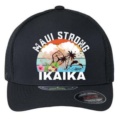 Maui Strong Ikaika Lahaina Banyan Tree Maui Hawaii Shoreline Flexfit Unipanel Trucker Cap