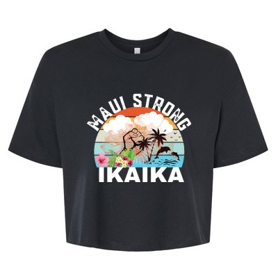 Maui Strong Ikaika Lahaina Banyan Tree Maui Hawaii Shoreline Bella+Canvas Jersey Crop Tee