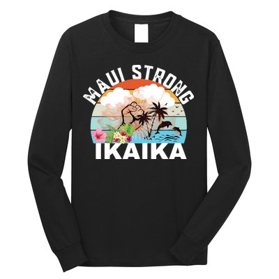 Maui Strong Ikaika Lahaina Banyan Tree Maui Hawaii Shoreline Long Sleeve Shirt