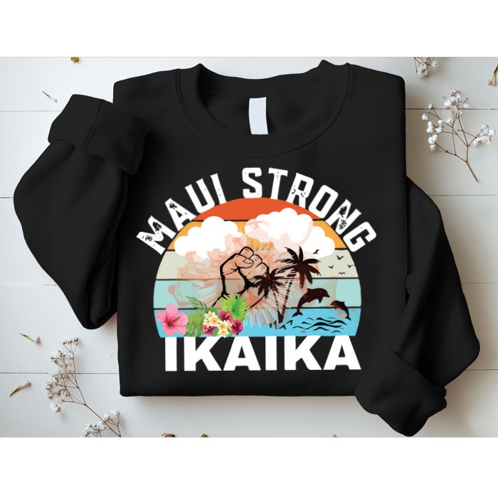 Maui Strong Ikaika Lahaina Banyan Tree Maui Hawaii Shoreline Sweatshirt