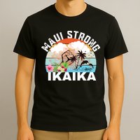 Maui Strong Ikaika Lahaina Banyan Tree Maui Hawaii Shoreline T-Shirt
