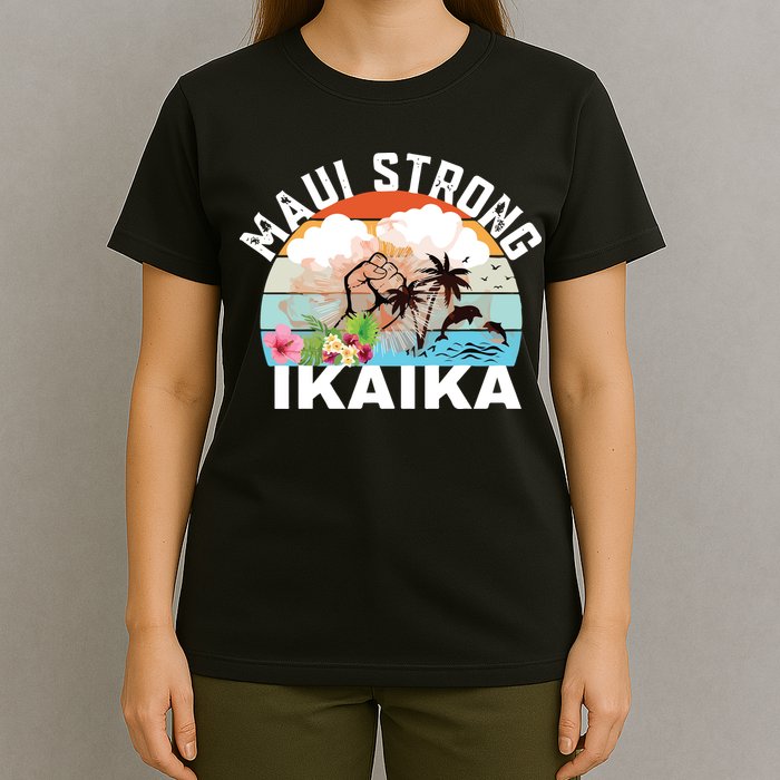 Maui Strong Ikaika Lahaina Banyan Tree Maui Hawaii Shoreline T-Shirt