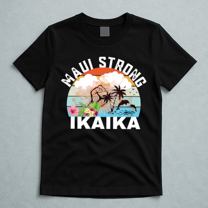 Maui Strong Ikaika Lahaina Banyan Tree Maui Hawaii Shoreline T-Shirt