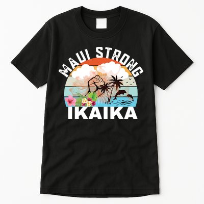 Maui Strong Ikaika Lahaina Banyan Tree Maui Hawaii Shoreline Tall T-Shirt