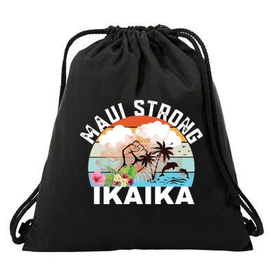 Maui Strong Ikaika Lahaina Banyan Tree Maui Hawaii Shoreline Drawstring Bag
