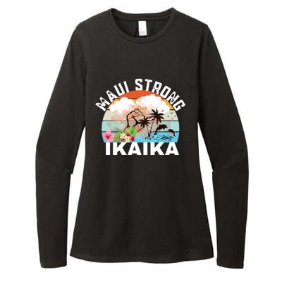 Maui Strong Ikaika Lahaina Banyan Tree Maui Hawaii Shoreline Womens CVC Long Sleeve Shirt