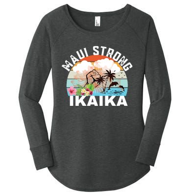 Maui Strong Ikaika Lahaina Banyan Tree Maui Hawaii Shoreline Women's Perfect Tri Tunic Long Sleeve Shirt