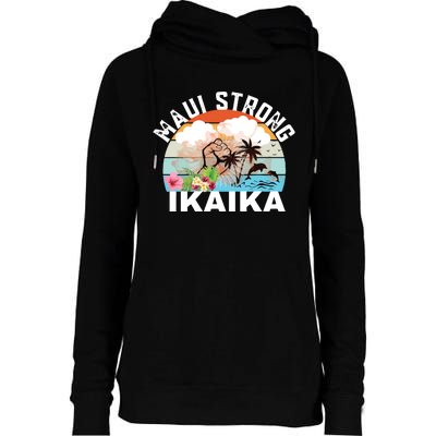 Maui Strong Ikaika Lahaina Banyan Tree Maui Hawaii Shoreline Womens Funnel Neck Pullover Hood