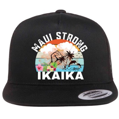 Maui Strong Ikaika Lahaina Banyan Tree Maui Hawaii Shoreline Flat Bill Trucker Hat