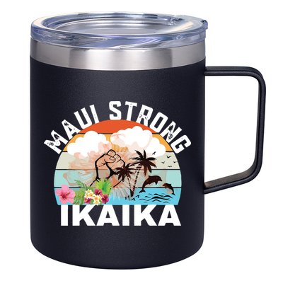 Maui Strong Ikaika Lahaina Banyan Tree Maui Hawaii Shoreline 12oz Stainless Steel Coffee Mug