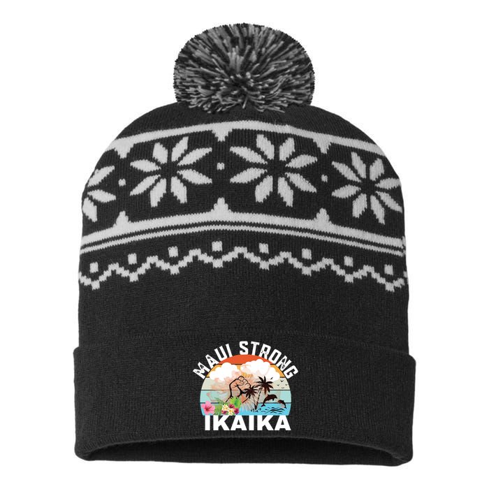 Maui Strong Ikaika Lahaina Banyan Tree Maui Hawaii Shoreline USA-Made Snowflake Beanie